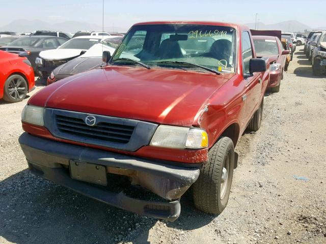 4F4YR12C2YTM35545 - 2000 MAZDA B2500 RED photo 2