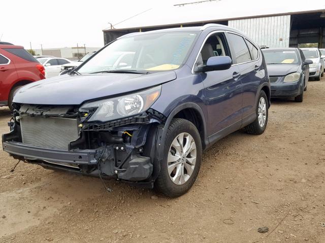 JHLRM3H74CC010535 - 2012 HONDA CR-V EXL BLUE photo 2