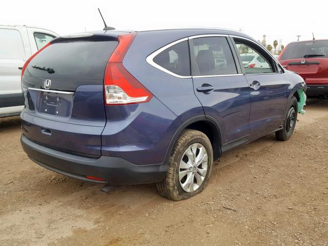 JHLRM3H74CC010535 - 2012 HONDA CR-V EXL BLUE photo 4