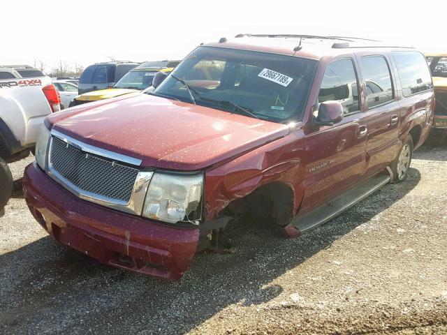 3GYFK66N64G130242 - 2004 CADILLAC ESCALADE E RED photo 2