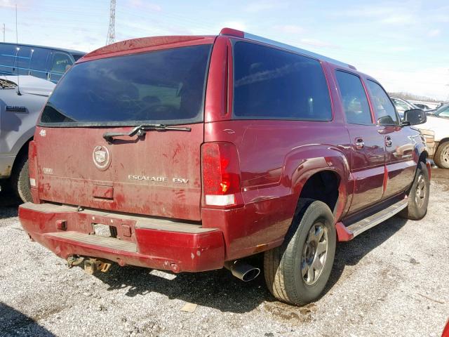 3GYFK66N64G130242 - 2004 CADILLAC ESCALADE E RED photo 4