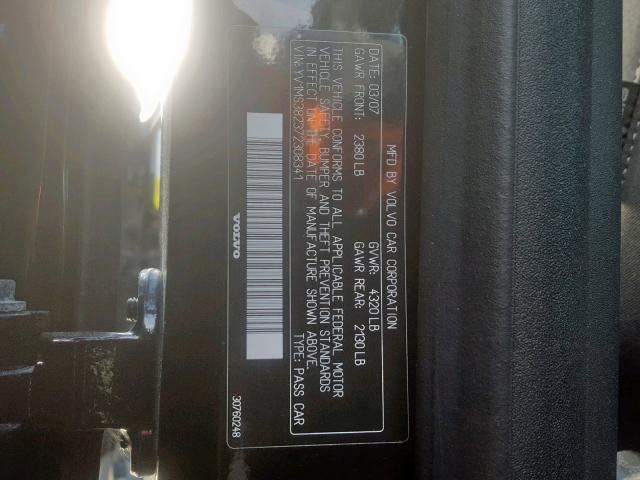 YV1MS382372308341 - 2007 VOLVO S40 2.4I BLACK photo 10