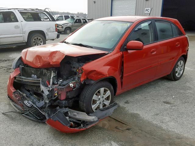 KNADH5A36A6669952 - 2010 KIA RIO LX RED photo 2