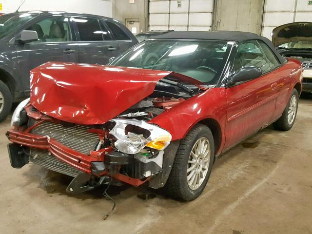 1C3EL55R64N356774 - 2004 CHRYSLER SEBRING LX RED photo 2