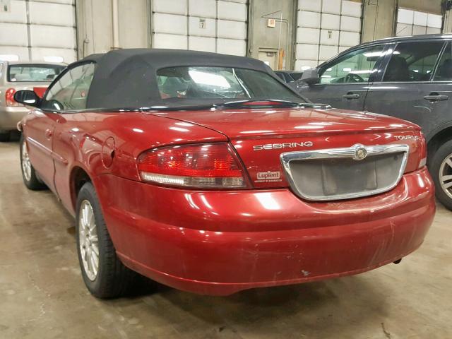 1C3EL55R64N356774 - 2004 CHRYSLER SEBRING LX RED photo 3