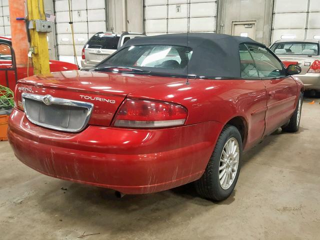 1C3EL55R64N356774 - 2004 CHRYSLER SEBRING LX RED photo 4