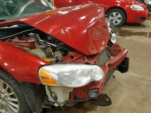 1C3EL55R64N356774 - 2004 CHRYSLER SEBRING LX RED photo 9