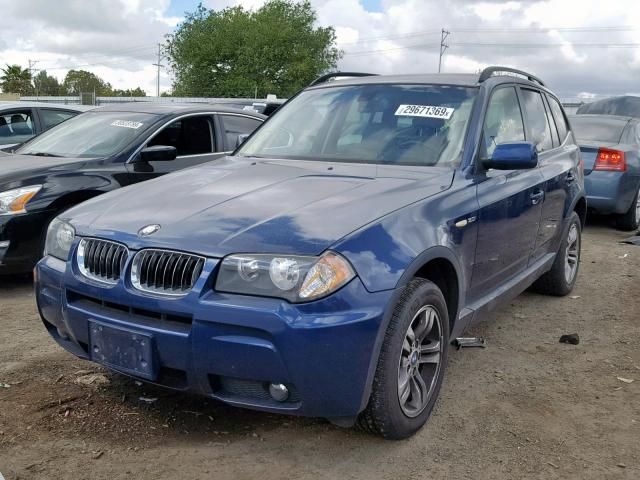 WBXPA934X6WG85487 - 2006 BMW X3 3.0I BLUE photo 2