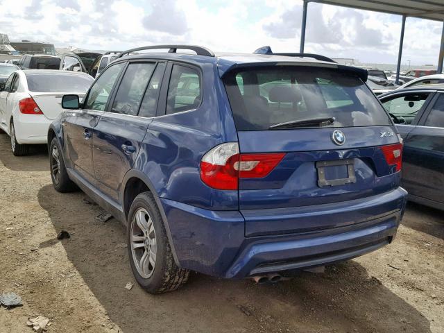 WBXPA934X6WG85487 - 2006 BMW X3 3.0I BLUE photo 3