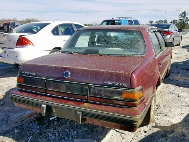 1G2AF51R9K6209531 - 1989 PONTIAC 6000 LE BURGUNDY photo 4