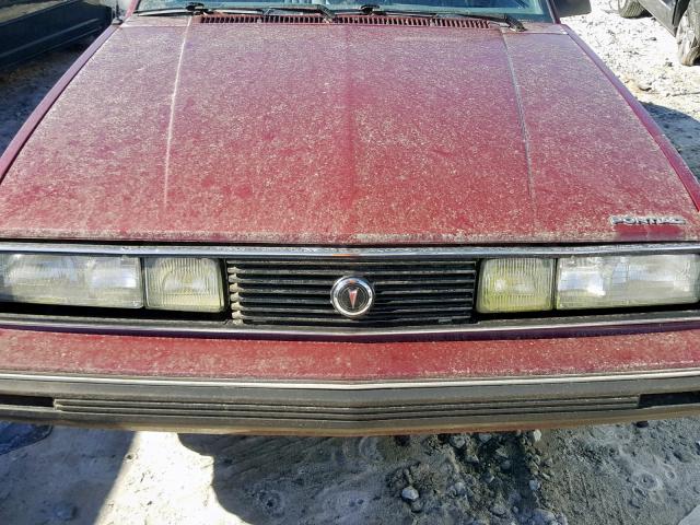 1G2AF51R9K6209531 - 1989 PONTIAC 6000 LE BURGUNDY photo 7