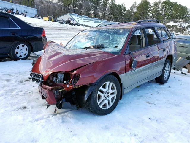 4S3BH675146643028 - 2004 SUBARU LEGACY OUT RED photo 2