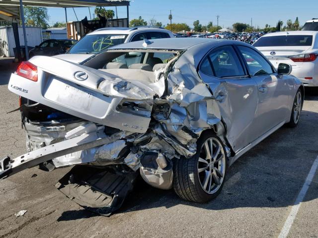 JTHBK262772029399 - 2007 LEXUS IS 250 SILVER photo 4