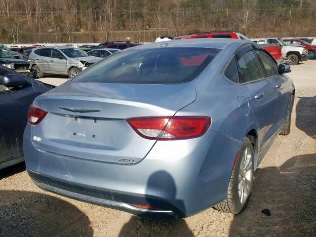 1C3CCCAB7FN715508 - 2015 CHRYSLER 200 LIMITE BLUE photo 4