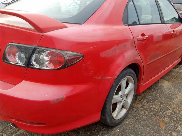 1YVFP84D545N50587 - 2004 MAZDA 6 S RED photo 9