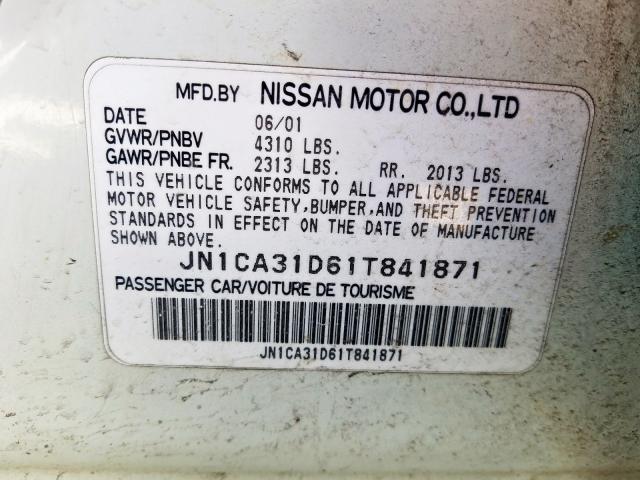 JN1CA31D61T841871 - 2001 NISSAN MAXIMA GXE  photo 10