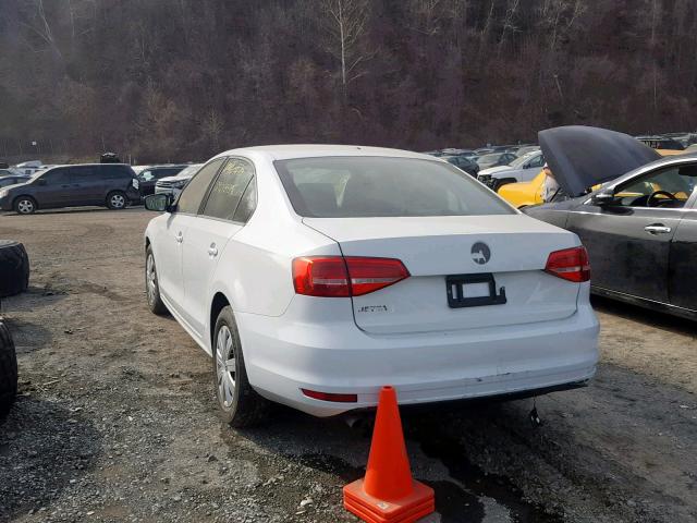 3VW2K7AJXFM303261 - 2015 VOLKSWAGEN JETTA BASE WHITE photo 3