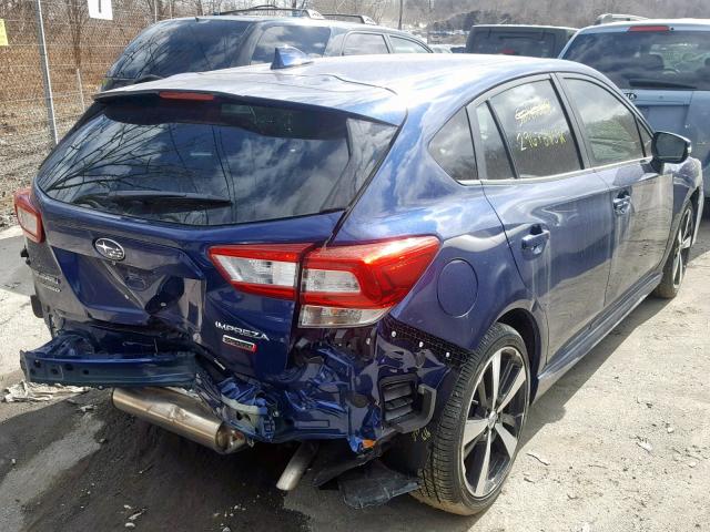 4S3GTAK63J1751392 - 2018 SUBARU IMPREZA SP BLUE photo 4