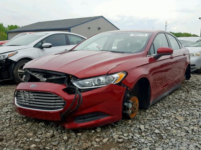 3FA6P0G72GR112078 - 2016 FORD FUSION S MAROON photo 2