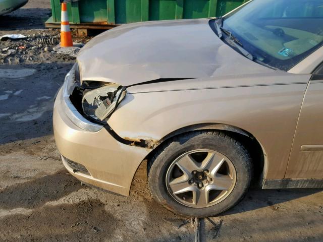1G1ZT52845F239028 - 2005 CHEVROLET MALIBU LS GOLD photo 9