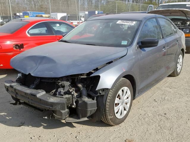 3VW2K7AJ8EM208440 - 2014 VOLKSWAGEN JETTA BASE GRAY photo 2
