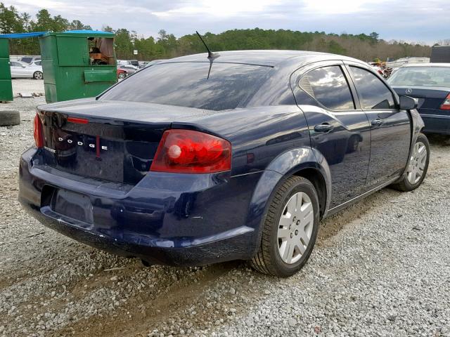 1C3CDZAB9EN143887 - 2014 DODGE AVENGER SE BLUE photo 4