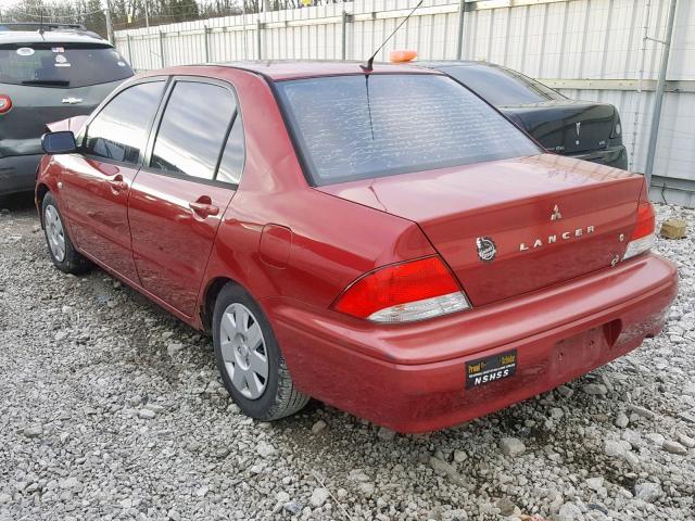 JA3AJ26E83U085553 - 2003 MITSUBISHI LANCER ES RED photo 3