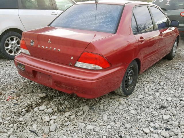 JA3AJ26E83U085553 - 2003 MITSUBISHI LANCER ES RED photo 4