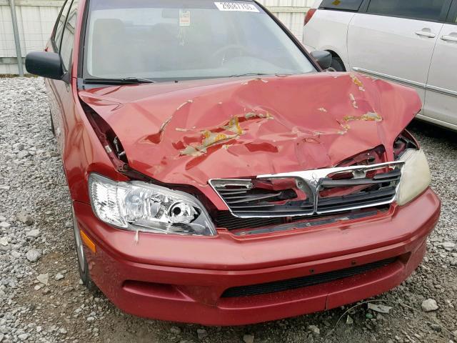 JA3AJ26E83U085553 - 2003 MITSUBISHI LANCER ES RED photo 9