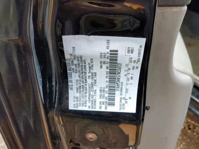 1FAHP34N57W350727 - 2007 FORD FOCUS ZX4 BLACK photo 10