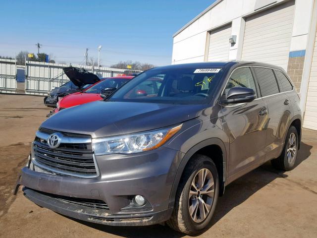 5TDBKRFH2GS258001 - 2016 TOYOTA HIGHLANDER GRAY photo 2