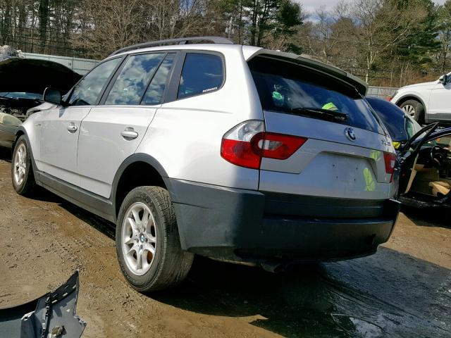 WBXPA73425WC47629 - 2005 BMW X3 2.5I SILVER photo 3