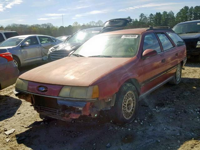 1FACP5748MA116387 - 1991 FORD TAURUS GL BURGUNDY photo 2