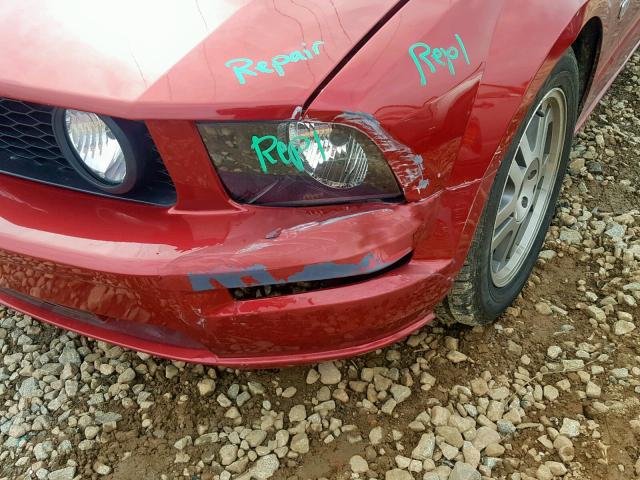 1ZVFT82H955136024 - 2005 FORD MUSTANG GT RED photo 9