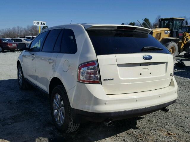 2FMDK48C77BA26049 - 2007 FORD EDGE SEL WHITE photo 3