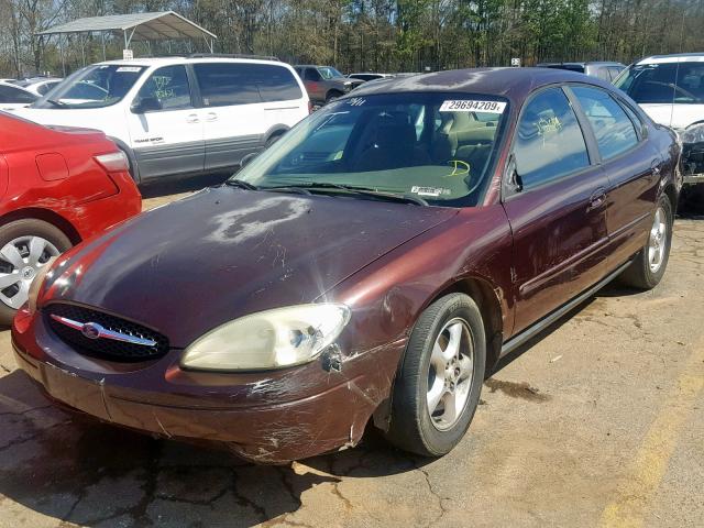 1FAFP55U91G274021 - 2001 FORD TAURUS SES BURGUNDY photo 2