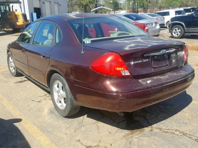 1FAFP55U91G274021 - 2001 FORD TAURUS SES BURGUNDY photo 3