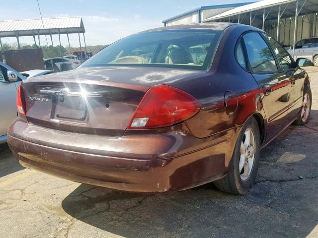 1FAFP55U91G274021 - 2001 FORD TAURUS SES BURGUNDY photo 4