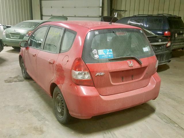 JHMGD384X7S805139 - 2007 HONDA FIT RED photo 3