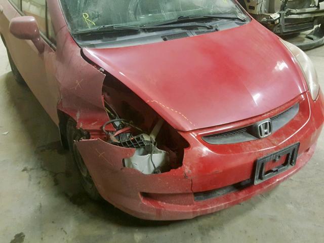 JHMGD384X7S805139 - 2007 HONDA FIT RED photo 9