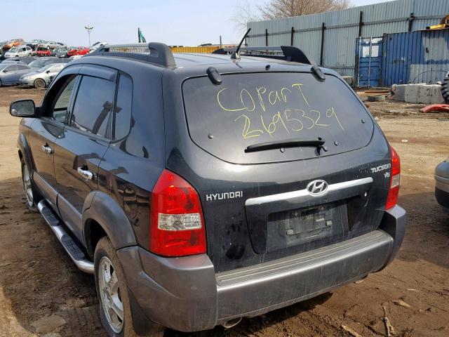 KM8JM12D56U303366 - 2006 HYUNDAI TUCSON GL BLACK photo 3