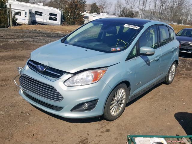 1FADP5BU9DL555503 - 2013 FORD C-MAX SEL GREEN photo 2