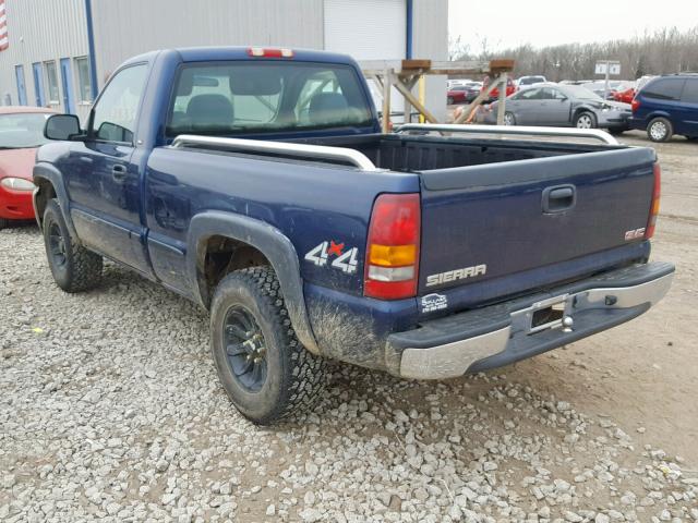 1GTEK14V42Z227864 - 2002 GMC NEW SIERRA BLUE photo 3