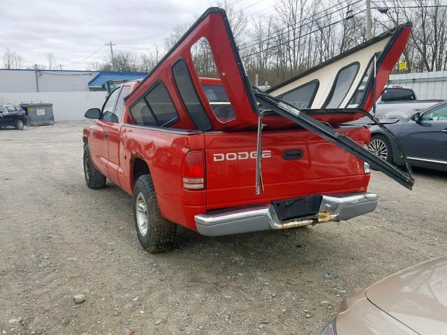 1B7GL22X9XS288711 - 1999 DODGE DAKOTA RED photo 3