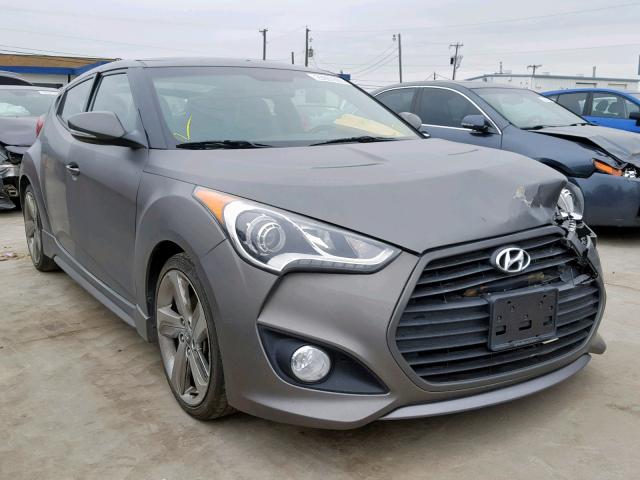 KMHTC6AE5EU204824 - 2014 HYUNDAI VELOSTER T GRAY photo 1