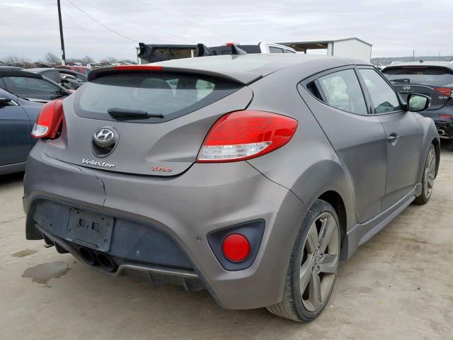 KMHTC6AE5EU204824 - 2014 HYUNDAI VELOSTER T GRAY photo 4