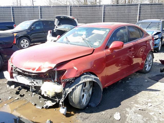 JTHBK262165015673 - 2006 LEXUS IS 250 RED photo 2