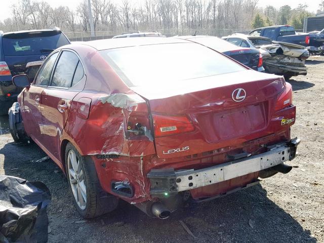 JTHBK262165015673 - 2006 LEXUS IS 250 RED photo 3