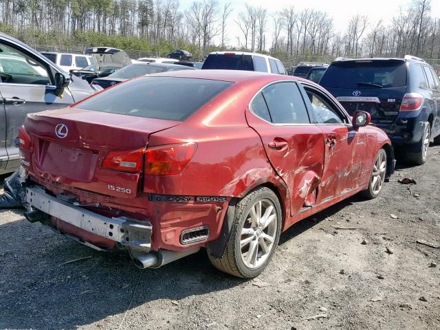 JTHBK262165015673 - 2006 LEXUS IS 250 RED photo 4