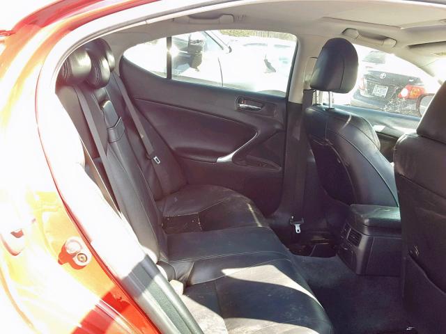 JTHBK262165015673 - 2006 LEXUS IS 250 RED photo 6